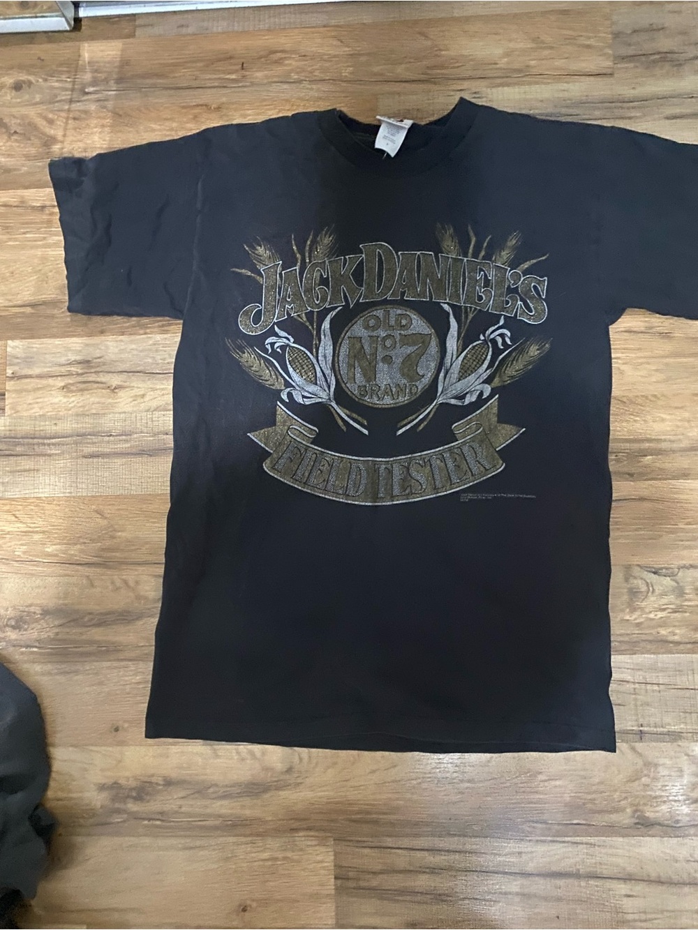 Jack Daniels Black Field Tester Graphic T-Shirt vintage single stitch size large